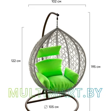 Подвесное кресло LoftyHome Noni 1147 (grey spots/green) картинка 7